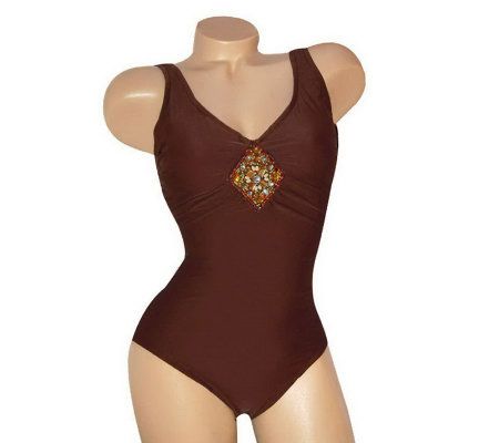 Carol Wior Slimsuit Sweetheart Tank with Trim - A318626