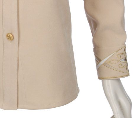 Bob Mackies Art Nouveau Embroidered Shirt