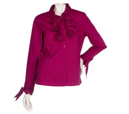 M by Marc Bouwer Rosette Shirt with Tie Detail - A93226