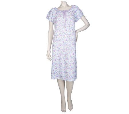 Carole Hochman Saymeur Blooms Short Sleeve Jersey Knit Gown - A95826