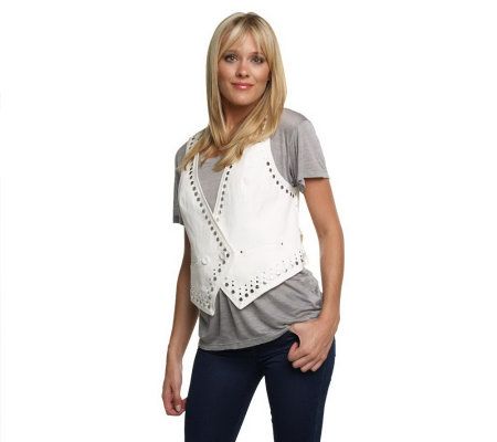 Luxe Rachel Zoe Vest with Decorative Stud Detail - A200627