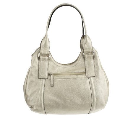Tignanello Pebble Leather Shopper with Buckle Details
