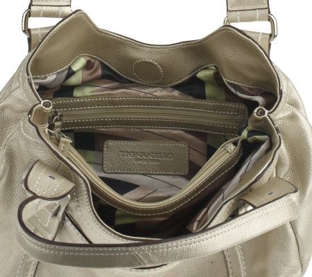 Tignanello Pebble Leather Shopper with Buckle Details