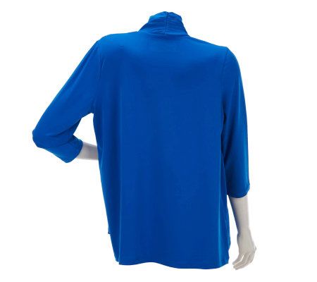 Susan Graver Essentials Liquid Knit 3/4 Sleeve Cardigan