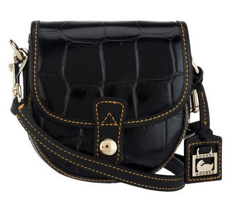 Dooney & Bourke Croco Embossed Leather Mini Flap Crossbody