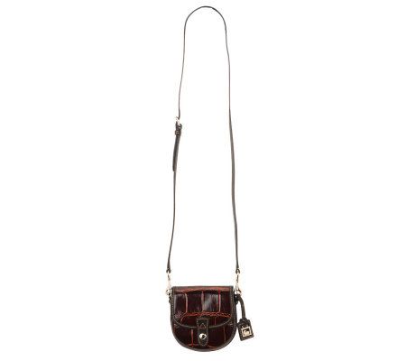Dooney & Bourke Croco Embossed Leather Mini Flap Crossbody