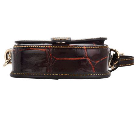 Dooney & Bourke Croco Embossed Leather Mini Flap Crossbody