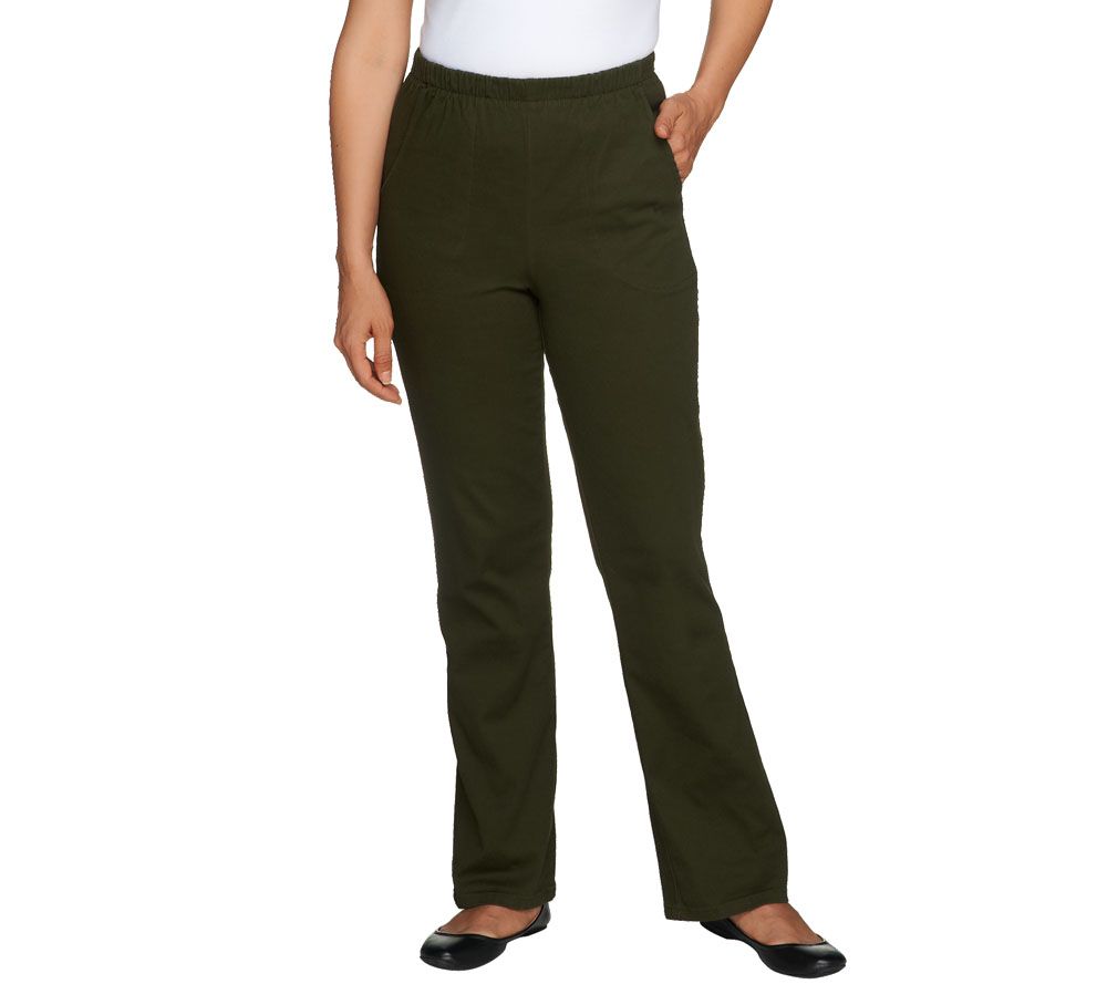 Denim & Co. Regular Original Waist Boot Cut Pants w/Side Pockets - A70727