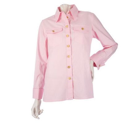 Bob Mackies Button Front Shirt with Signature M Buttons - A92627