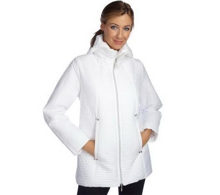 George Simonton Quilted Zip Front Nylon Coat - A209628