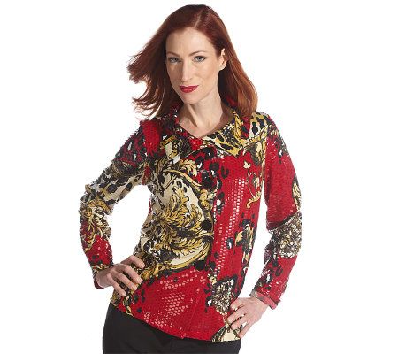 George Simonton Scroll Print Paillette Jacket - A212028