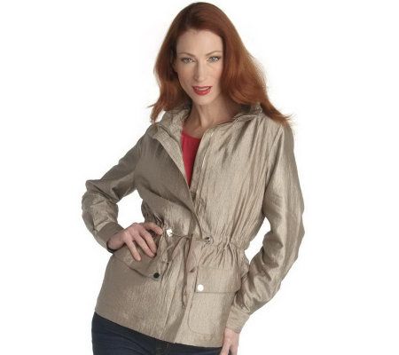George Simonton Fully Lined Metallic Jacket with Anorak Waist - A212128
