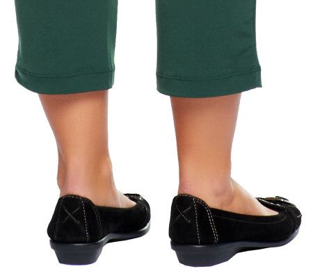 Susan Graver Essentials Liquid Knit Slim Leg Crop Pants