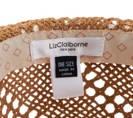 Liz Claiborne New York Paper Straw Crochet Fedora