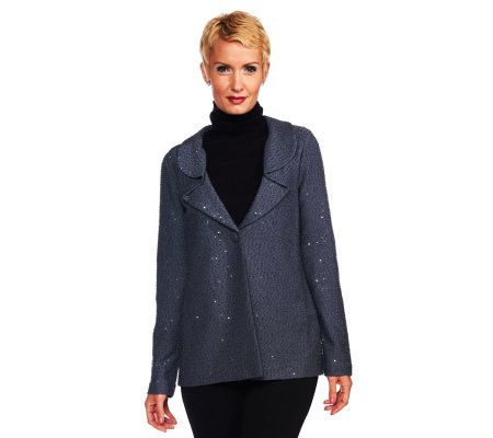Joan Rivers Soft Knit Sequin Jacket - A227128