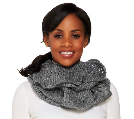 Amiee Lynn Open Knit Ruffled Edge Eternity Scarf - A227328