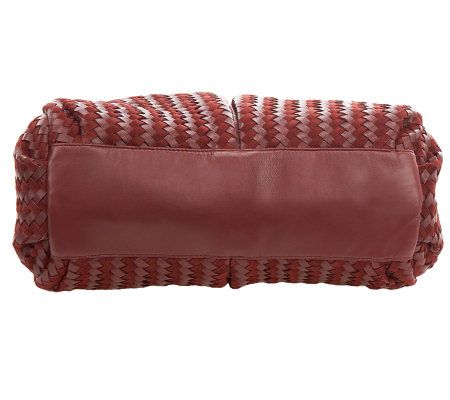 Sondra Roberts Napa & Suede Woven Hobo with Hidden Pockets & Zip Closure