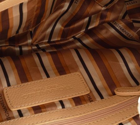 Tignanello Pebble Leather Convertible Hobo Bag w/Stitch Detail