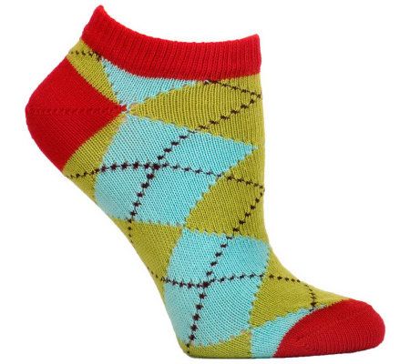 Ozone Design Set of 2 Openwork Argyle Socks - A242828