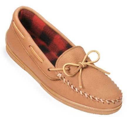 Minnetonka Mens Genuine Moose with Fleece Slippers - XL - A245428