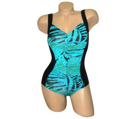 Carol Wiors Copa Cabana Shirred Front Hourglass Swimsuit - A328728