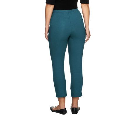 Women with Control Straight Leg Side Slit Crop Pants