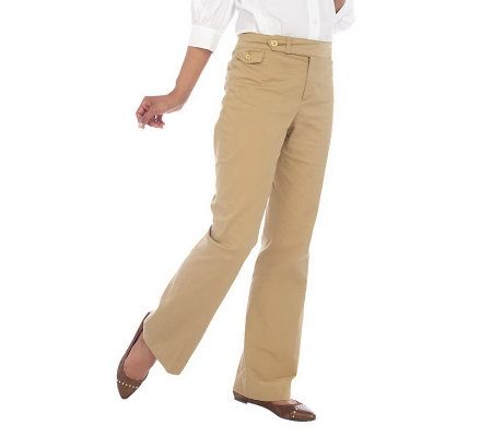 Isaac Mizrahi Live! Stretch Wide Leg Pants with Coin Pocket - A214529