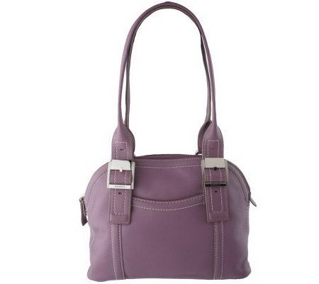 Tignanello Pebble Leather Domed Satchel with Buckle Detail - A215429