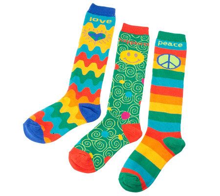 little missmatched CrazyCoordinate Live,Laugh&Love Knee Highs