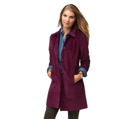 Denim & Co. Long Sleeve Corduroy Jacket - A218229