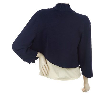 Susan Graver Essentials Sweater Knit 3/4 Sleeve Shrug