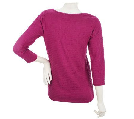 Liz Claiborne New York Scoop Neck Textured Knit Top