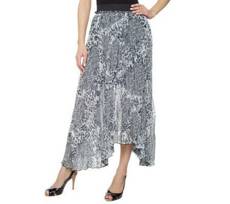 M by Marc Bouwer Animal Print Maxi Skirt with Pleat Detail - A223629