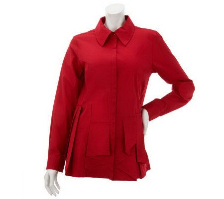 Kris Jenner Kollection Long Sleeve Blouse with Pleating Detail - A228329