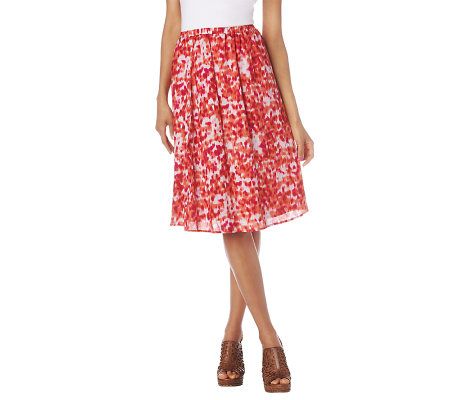 Liz Claiborne New York Watercolor Dot Print Skirt - A224030