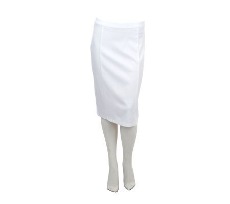 Bob Mackies Ponte Knit Skirt with Elastic Waist & Seam Detail - A226630