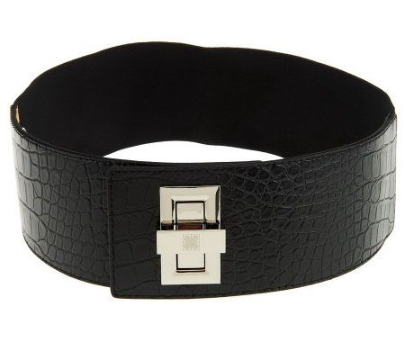 Liz Claiborne New York Croco Belt w/Turn Lock Closure - A227730
