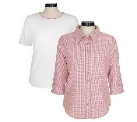 As Is Denim & Co. Stretch Seersucker Big Shirt - A229930