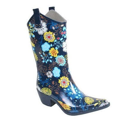 Nomad Yippy Western Style Navy Garden Rain Boots - A324330