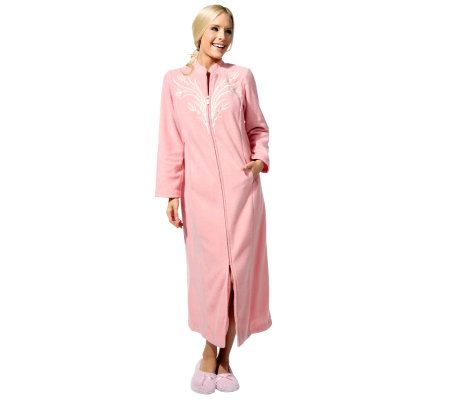 Bob Mackies Fleece Zip Front Loungewear - A94930