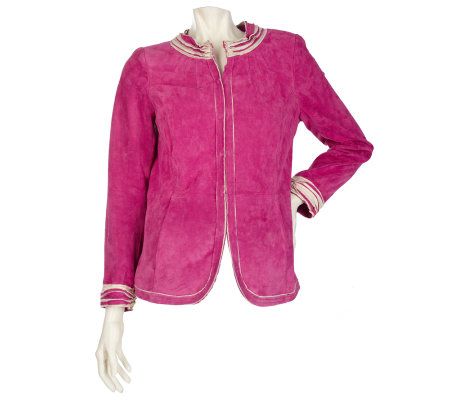 Bradley by Bradley Bayou Suede Jacket with Edging Detail - A200231