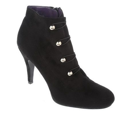 LOGO by Lori Goldstein Almond Toe Button Detail Ankle Boots - A204231