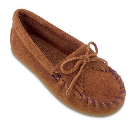 Minnetonka Childrens Kilty Suede Mocs - A209231