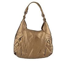 K-DASH by Kardashian Leather Hobo Bag with Pocket Detail