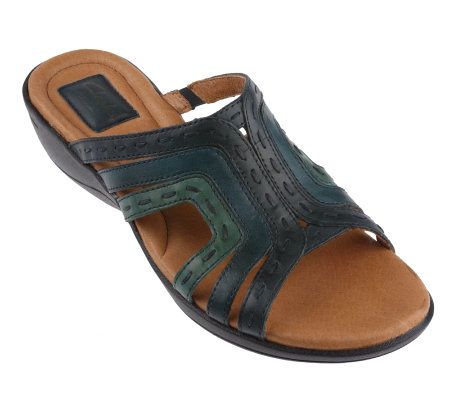 Clarks Artisan Rejoice Arial Leather Lightweight Slides - A213931
