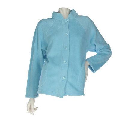 Stan Herman Solid Plush Pajama Jacket - A216831