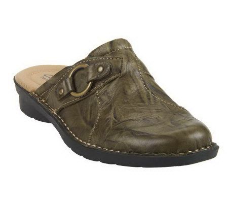 Clarks Bendables Nikki Colony Leather Clogs w/ Ring Detail - A220831