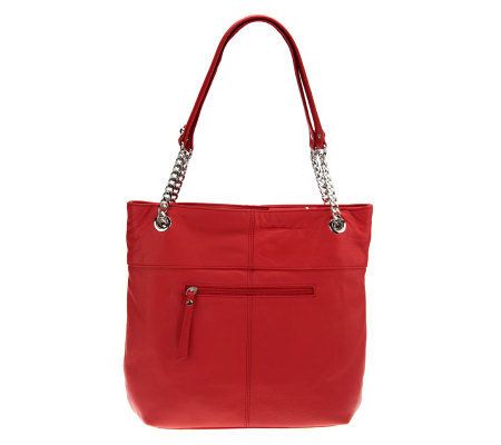 Tignanello Pebble Leather Charming Chain Tote Bag