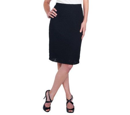 Joan Rivers Luxurious Lace Slim Skirt - A227431