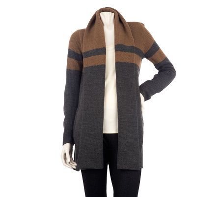 Kris Jenner Kollection Shawl Collar Open Front Cardigan - A228331